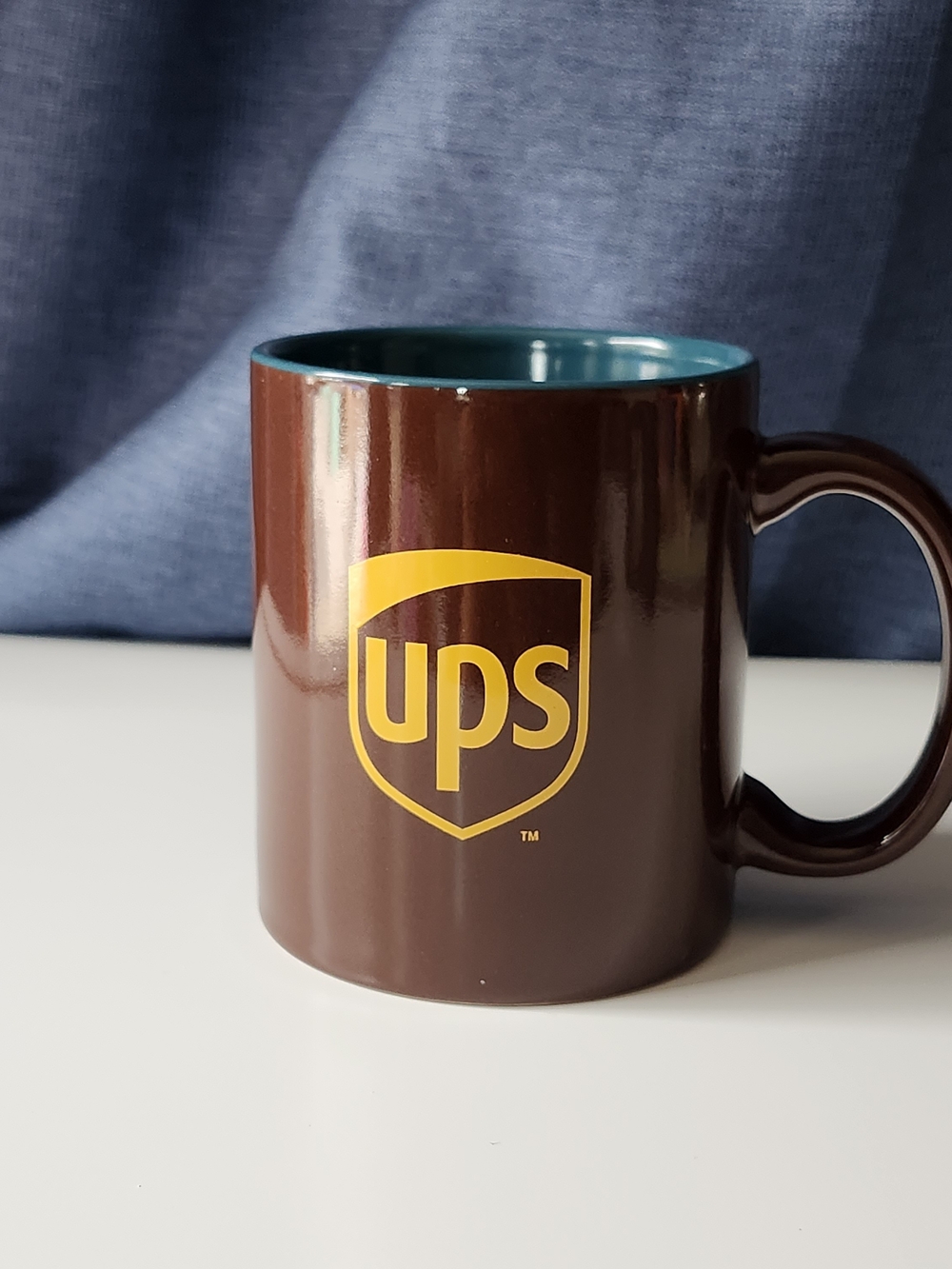 VTG UPS United Parcel Service Brown Ceramic Coffee Mug Tea Cup Collectible